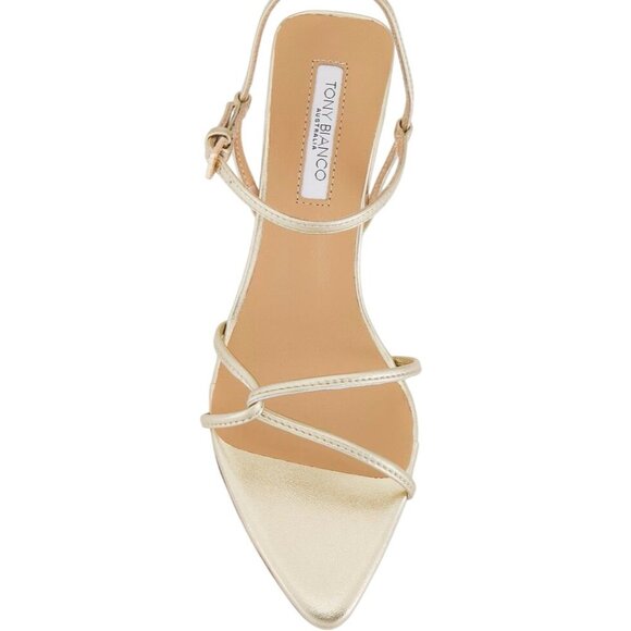 Tony Bianco Florida Sandals in Gold Nappa Metallic Gold 8 Womens Low Heels - Picture 4 of 12